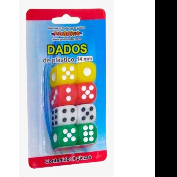 DADO 14MM. BLIST.C8 VCOLORES DAP-14008B PASCUA E.24 C.240